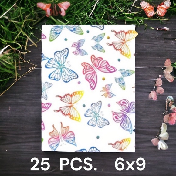 25 6X9 Poly Mailers Rainbow Butterfly Shipping Envelopes PRICE FIRM - Picture 2 of 7